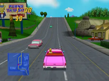 The Simpsons - Road Rage screen shot game playing